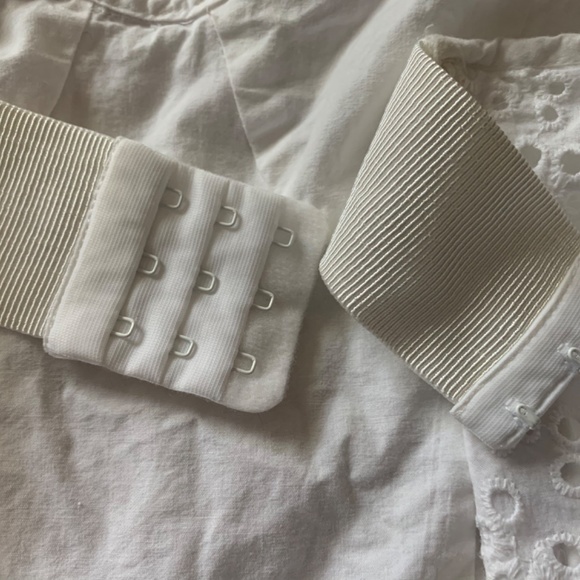 Talula White Eyelet Babydoll Fit & Flare Mini Sundress Dainty Feminine Peasant - Picture 12 of 16